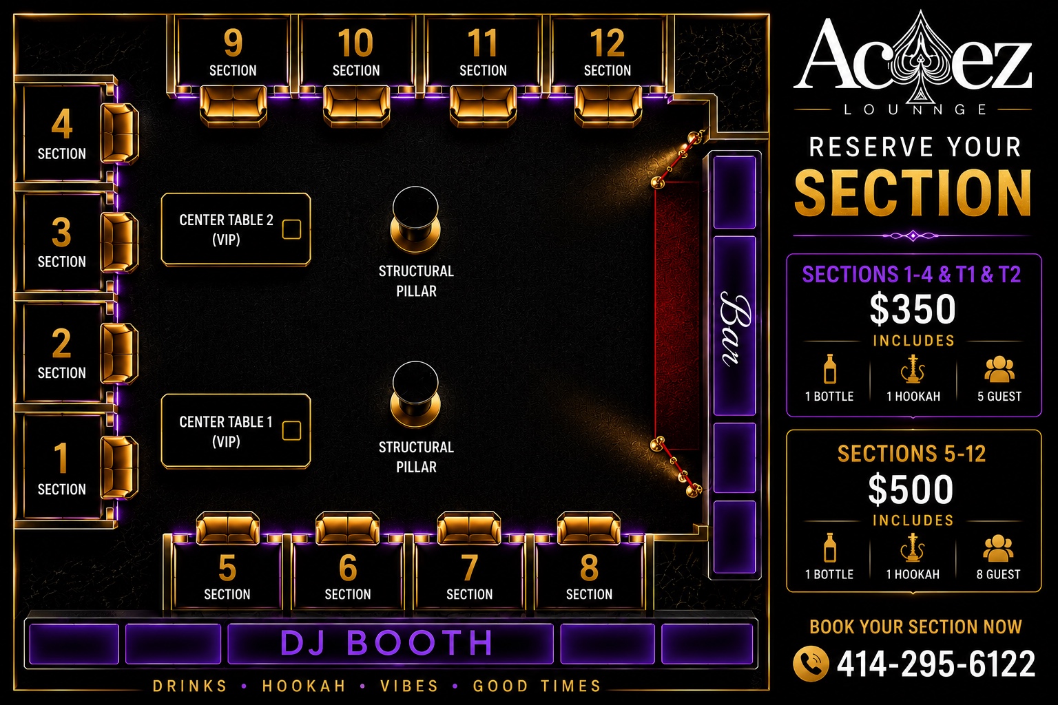 Acez VIP section map